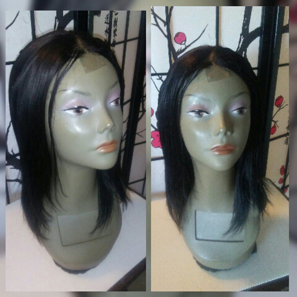 10" brazilian straight bob human hair wig